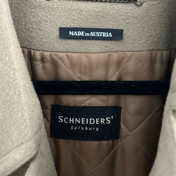 SCHNEIDERS Austria Camel Cashmere Trench Pea coat - Picture 2 of 11
